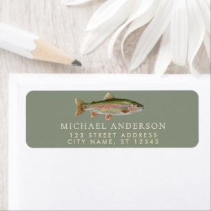 Rainbow Trout - Fly Fisherm Return Address Label  
