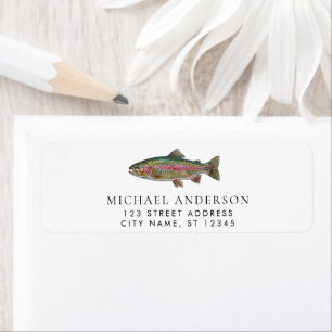 Rainbow Trout - Fly Fisherm Return Address Label  