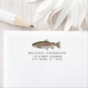 Rainbow Trout - Fly Fisherm Return Address Label  
