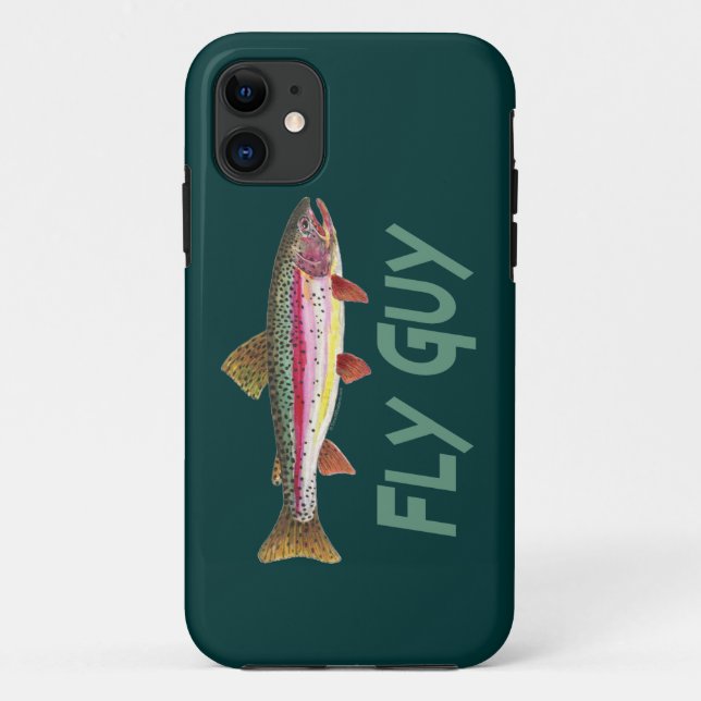 Rainbow Trout Fly Fishing Case-Mate iPhone Case (Back)