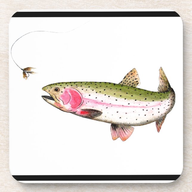 Rainbow Trout Fly Fishing Coaster (Front)