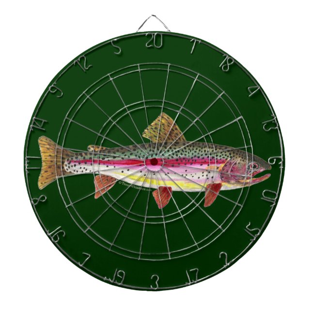 Rainbow Trout Fly Fishing Dartboard (Front)