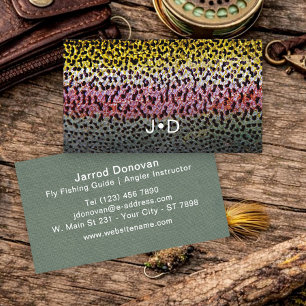 Rainbow Trout Fly Fishing Instructor Outdoor Guide Business Card