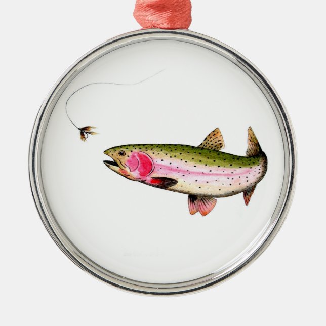 Rainbow Trout Fly Fishing Metal Tree Decoration (Front)