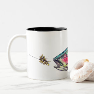 Rainbow Trout Fly Fishing Two-Tone Coffee Mug