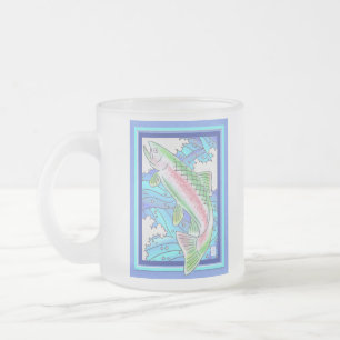 Rainbow Trout Frosted Glass Mug