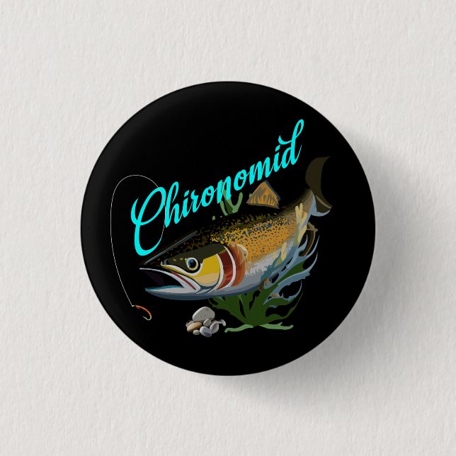 Rainbow Trout In Search For Blood Worm 3 Cm Round Badge (Front)