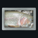 Rainbow trout rectangular belt buckle<br><div class="desc">photo of a rainbow trout taken in Smoky Mountain  National Park</div>