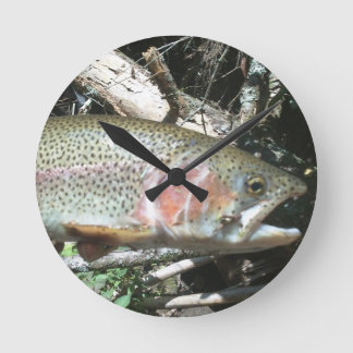Rainbow trout round clock