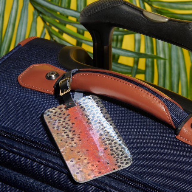 Rainbow Trout Skin Abstract Pattern Luggage Tag (Front Insitu 1)