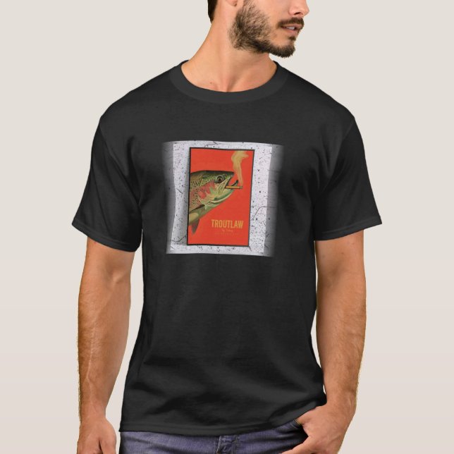 Rainbow Trout Smoking, Fly Fishing T-Shirt (Front)