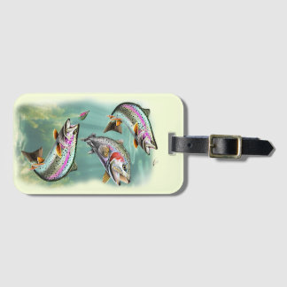 Rainbow Trout Swimming Luggage Tag