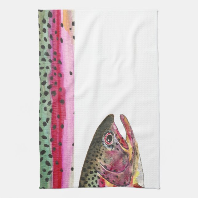 Rainbow Trout Tea Towel (Vertical)