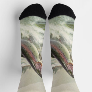 Rainbow Trout, Vintage Fisherman Fishing for Fish Socks