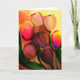 rainbow tulips- greeting card