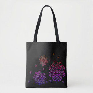 Rainbow Tumbling Dice Mandala Tote  Bag
