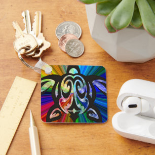 Rainbow Turtle Keychain