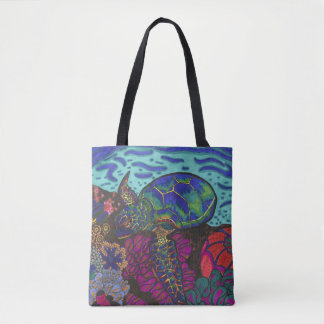 Rainbow Turtle Tote Bag