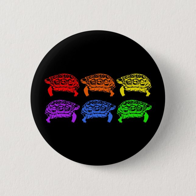 Rainbow Turtles 6 Cm Round Badge (Front)