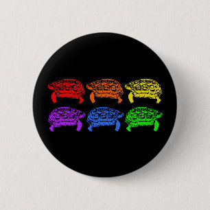 Rainbow Turtles 6 Cm Round Badge