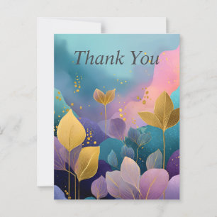 Rainbow Twilight Garden Thank You Card