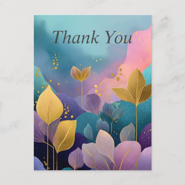 Rainbow Twilight Garden Thank You Card (Front)