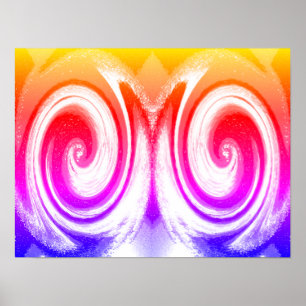 Rainbow twirls art poster