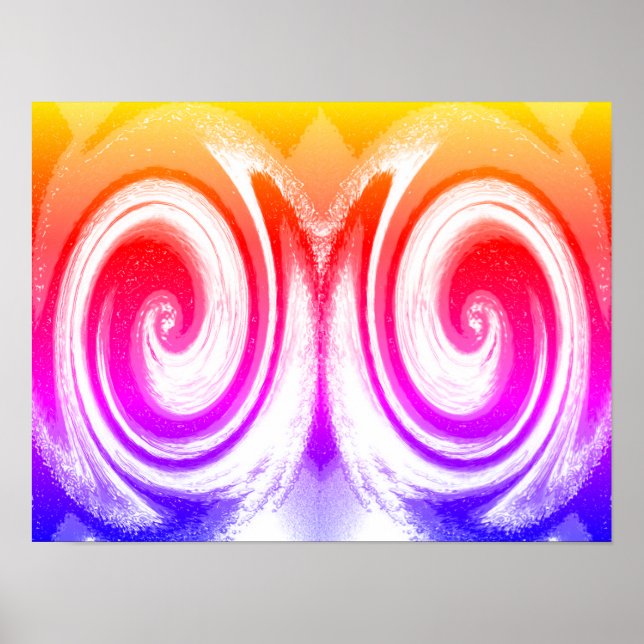 Rainbow twirls art poster (Front)