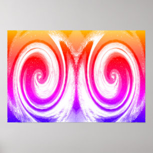 Rainbow twirls art poster