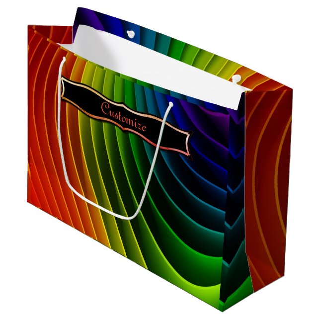 Rainbow Twist Largre Gift Bag (Front Angled)