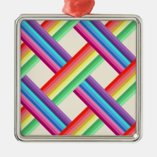 Rainbow Twist Metal Tree Decoration