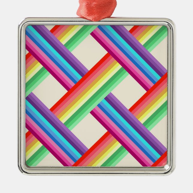 Rainbow Twist Metal Tree Decoration (Front)