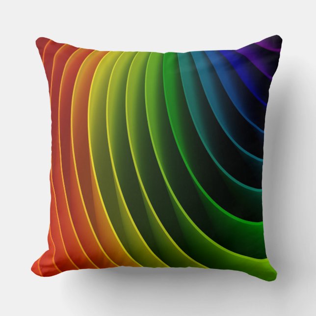 Rainbow Twist Throw Pillow (Front)