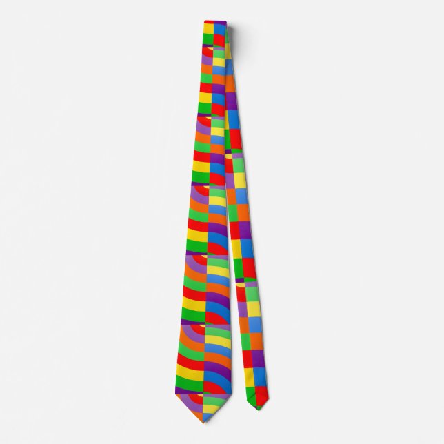 RAINBOW TYPE MODERN STYLE OPPOSITES PATTERNS TIE (Front)