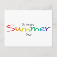 Rainbow Typography Summer Bash Party Sale Postcard