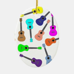 Rainbow Ukulele Ceramic Tree Decoration