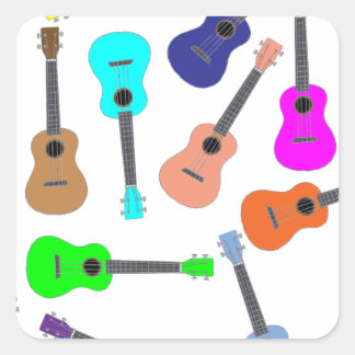 Rainbow Ukulele Square Sticker