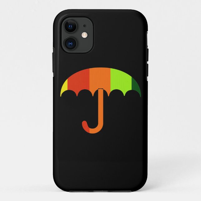 Rainbow Umbrella on Black Background Case-Mate iPhone Case (Back)