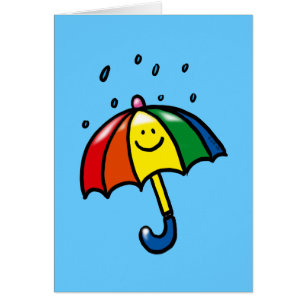 Rainbow umbrella & rain drops