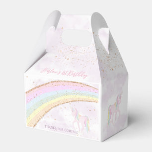 Rainbow Unicorn 1st Birthday Girls Pastel Favour Box