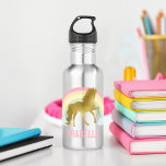Rainbow Unicorn 532 Ml Water Bottle<br><div class="desc">Gold Rainbow Unicorn personalised design.</div>