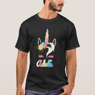 Rainbow Unicorn Adele Apparel Custom Name  For Gir T-Shirt