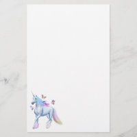 Rainbow unicorn and butterflies