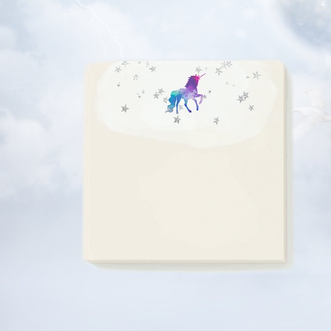 Rainbow Unicorn and Silver Stars Post-it Notes (Creator Uploaded)