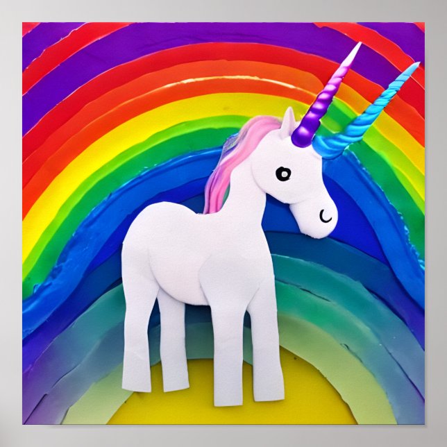 Rainbow Unicorn Art Poster (Front)