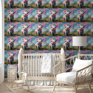 Rainbow Unicorn Baby Pig, Wallpaper