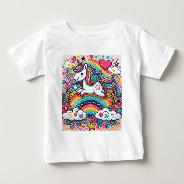 Rainbow Unicorn Baby T-Shirt (Front)