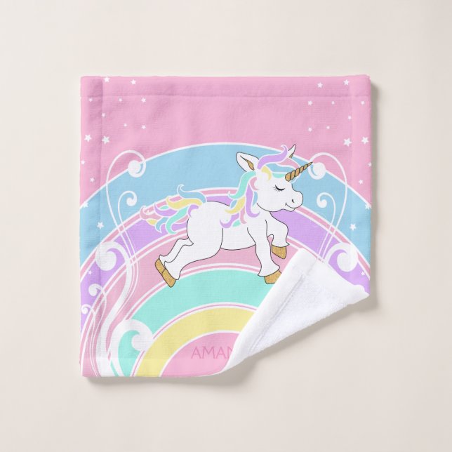 Rainbow Unicorn Bath Towel Set (Wash Cloth)