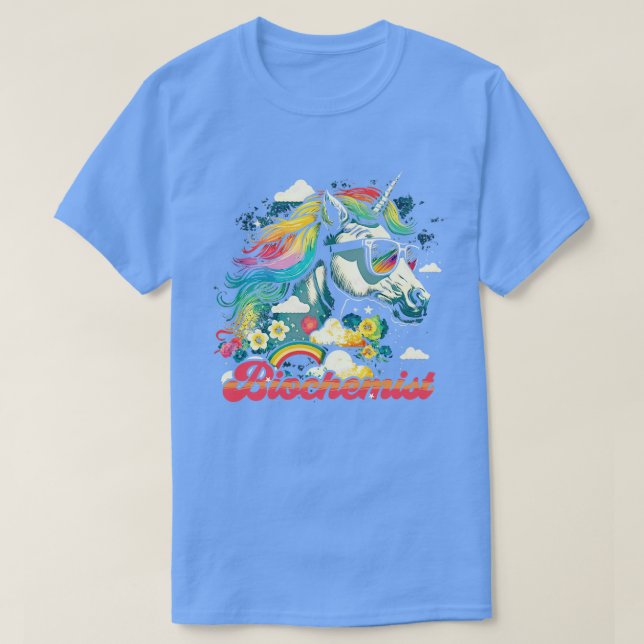 Rainbow Unicorn Biochemist T-Shirt (Design Front)