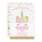 Rainbow Unicorn Birthday Invitation Pink Gold